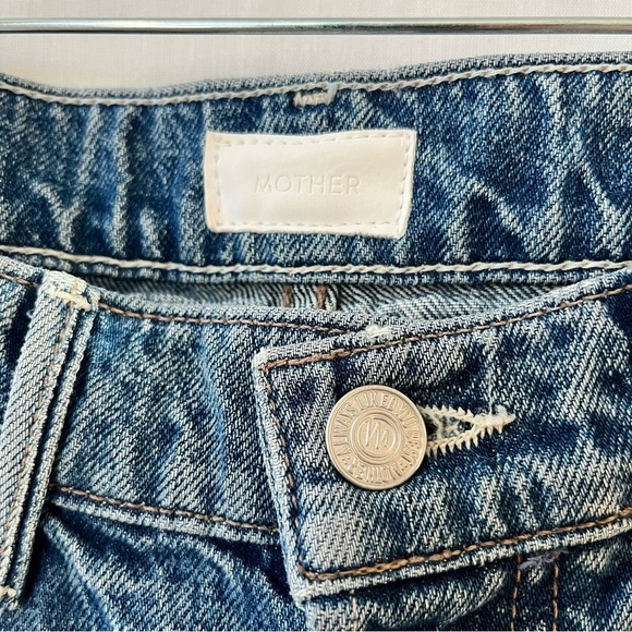 MOTHER the vagabond crop in hijacking the runway rigid denim jeans distressed - Picture 3 of 9